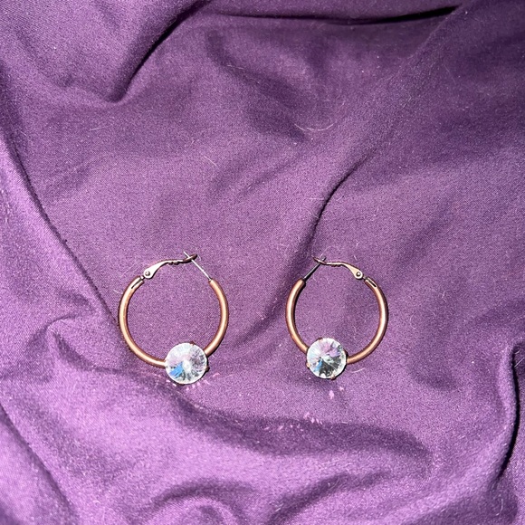 Earrings diamond hoops - Picture 1 of 3